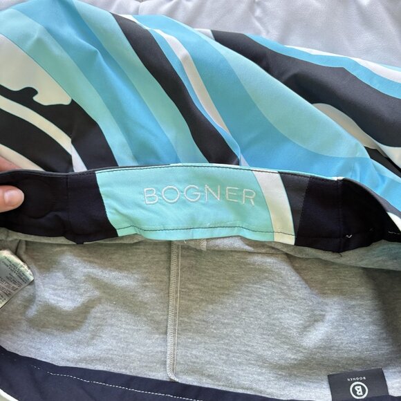 Bogner Tennis Golf Skort Skirt Blue Geometric Stretch Womens Size 12 Outdoor - Picture 7 of 9